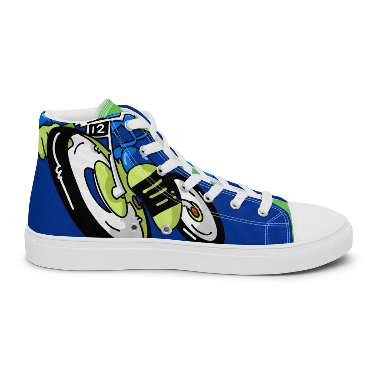 Custom Singletrack Lime Men’s high top canvas shoes
