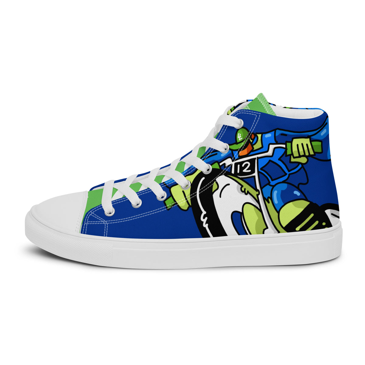 Custom Singletrack Lime Men’s high top canvas shoes