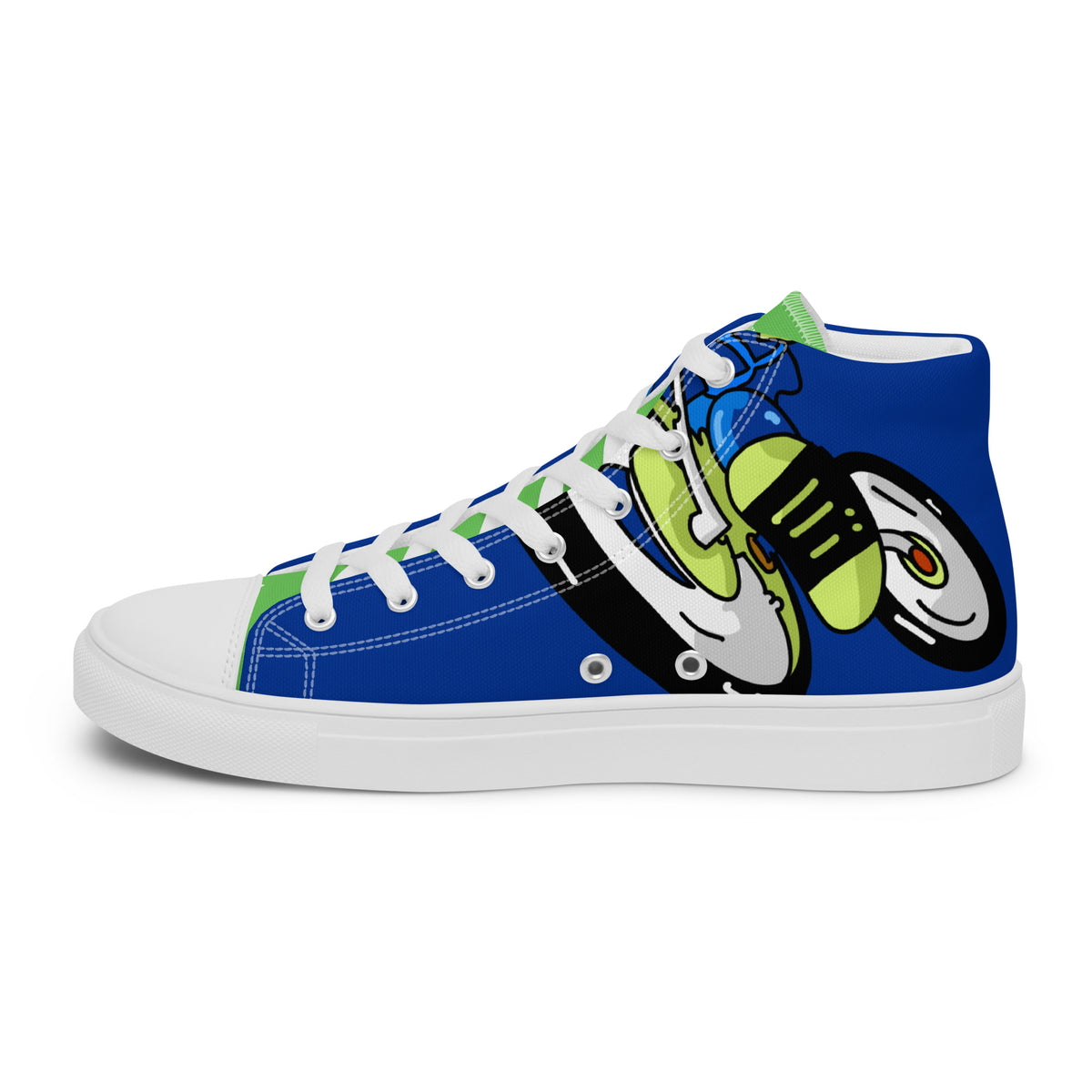 Custom Singletrack Lime Men’s high top canvas shoes