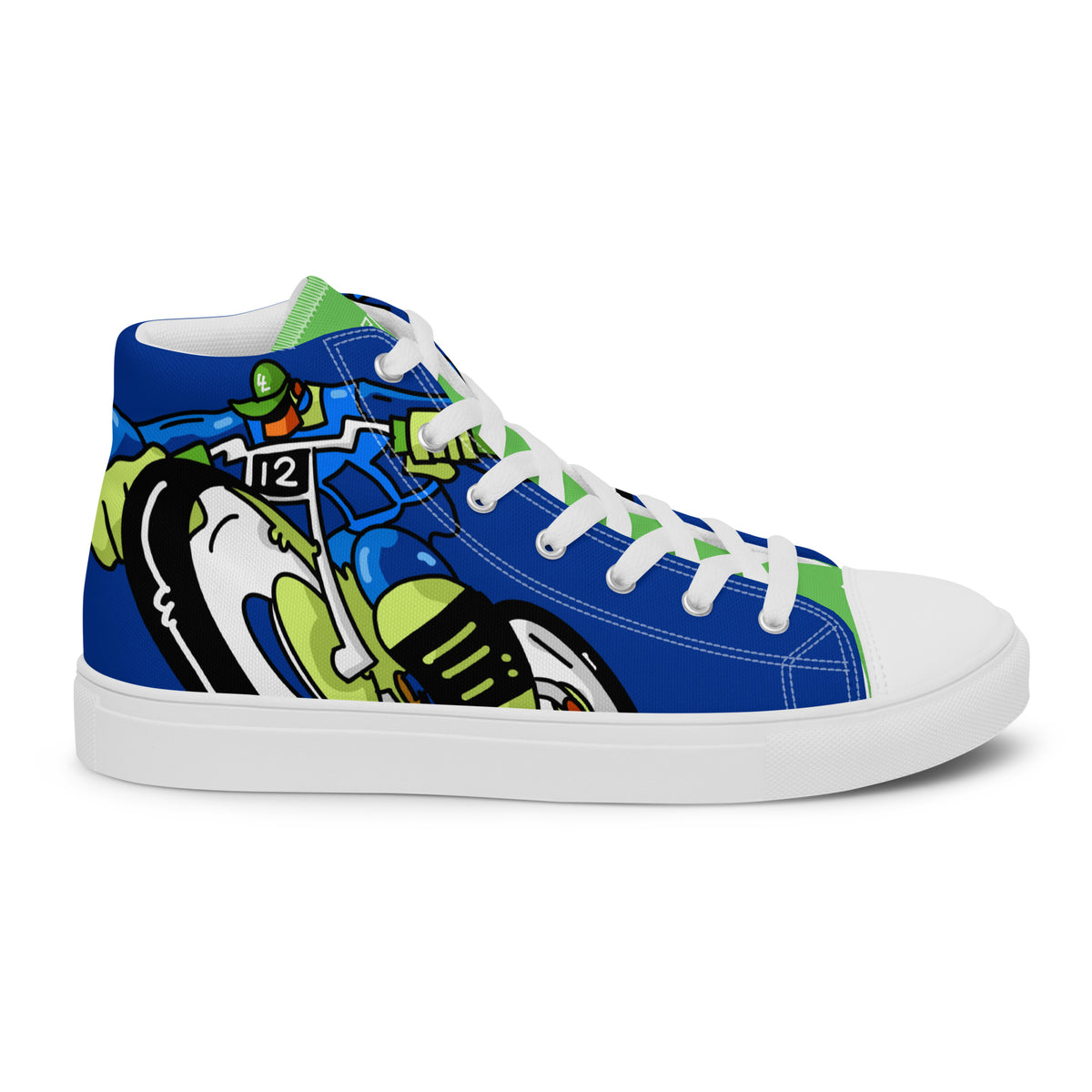 Custom Singletrack Lime Men’s high top canvas shoes