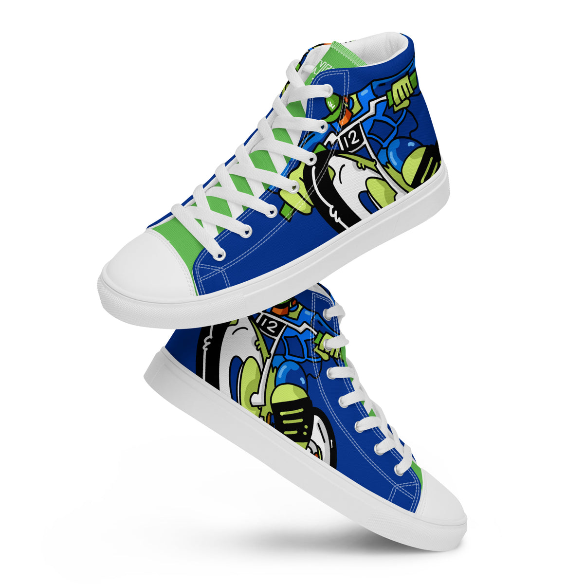 Custom Singletrack Lime Men’s high top canvas shoes