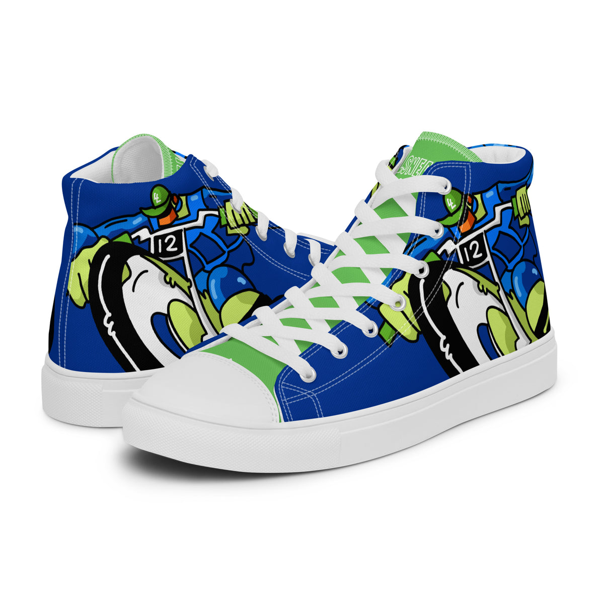 Custom Singletrack Lime Men’s high top canvas shoes