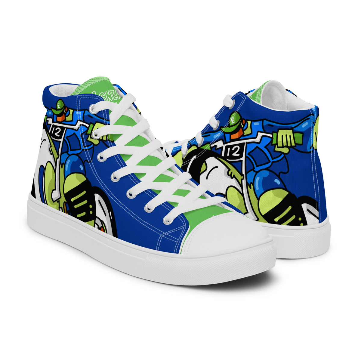 Custom Singletrack Lime Men’s high top canvas shoes