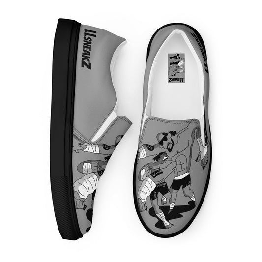 The Final Boss Muay Thai  Grey Men’s slip-on canvas shoes